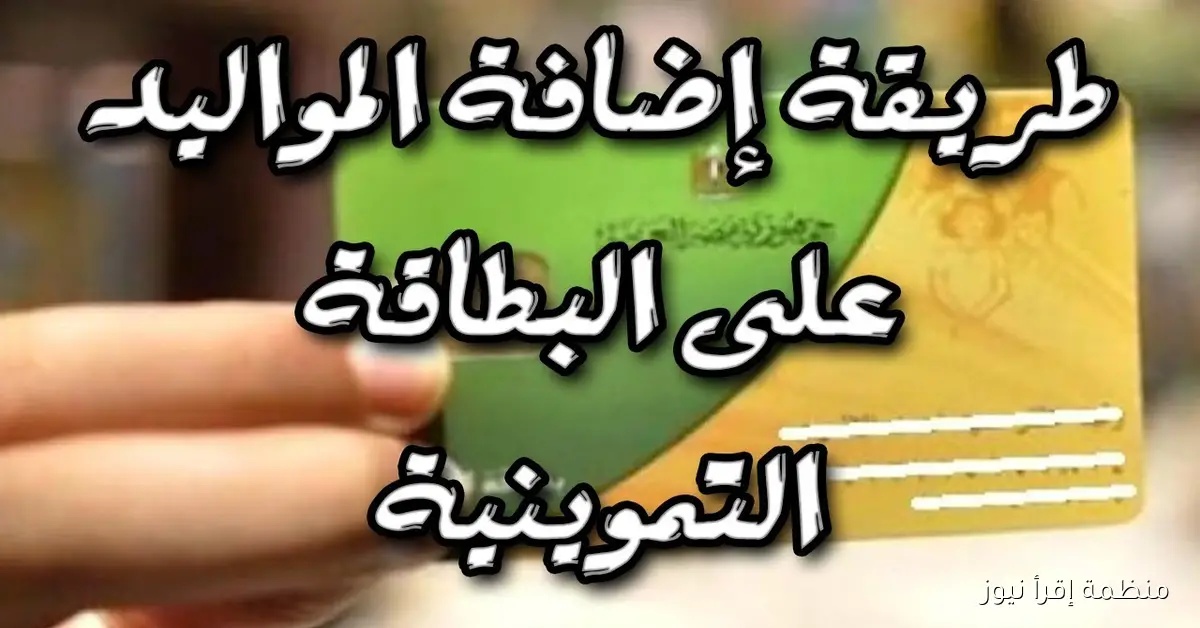 أضافة المواليد وزارة التموين 2025 عبر موقع مصر الرقمية بالخطوات