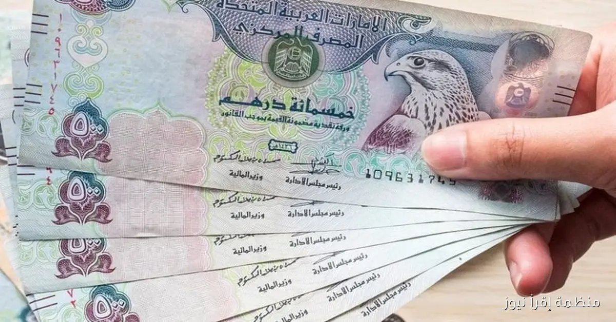 سعر الدرهم الإماراتي اليوم امام الجنية المصري الثلاثاء 7 أكتوبر 2025 في البنوك والسوق السوداء