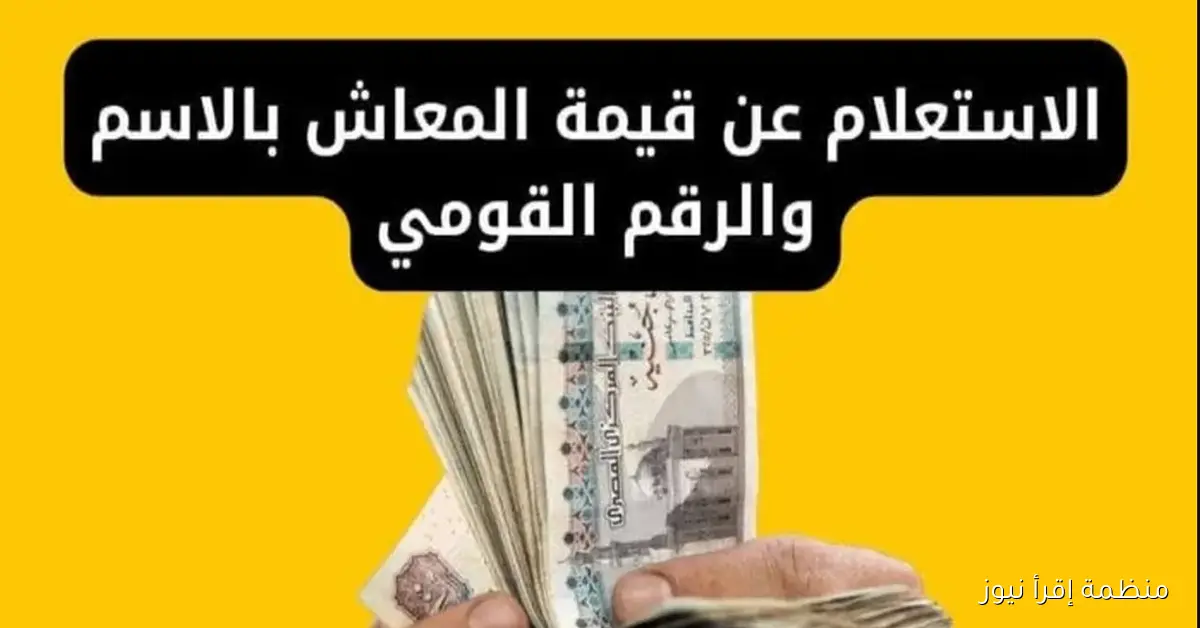 خطوات الاستعلام عن معاشات شهر نوفمبر 2025 برقم البطاقة الشخصية